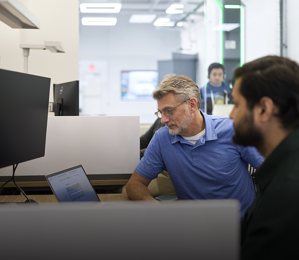 Dedicated team working together