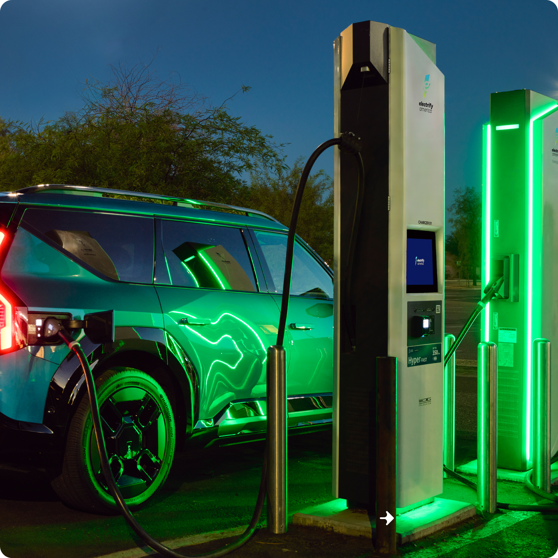 Electrify America charger in use