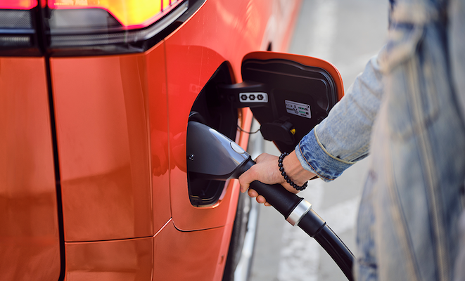 Electric vehicles charging at Electrify America stations