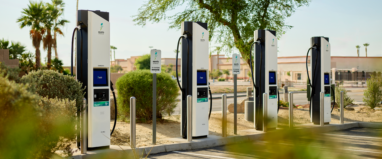 Electrify America charging stations in a desert climate